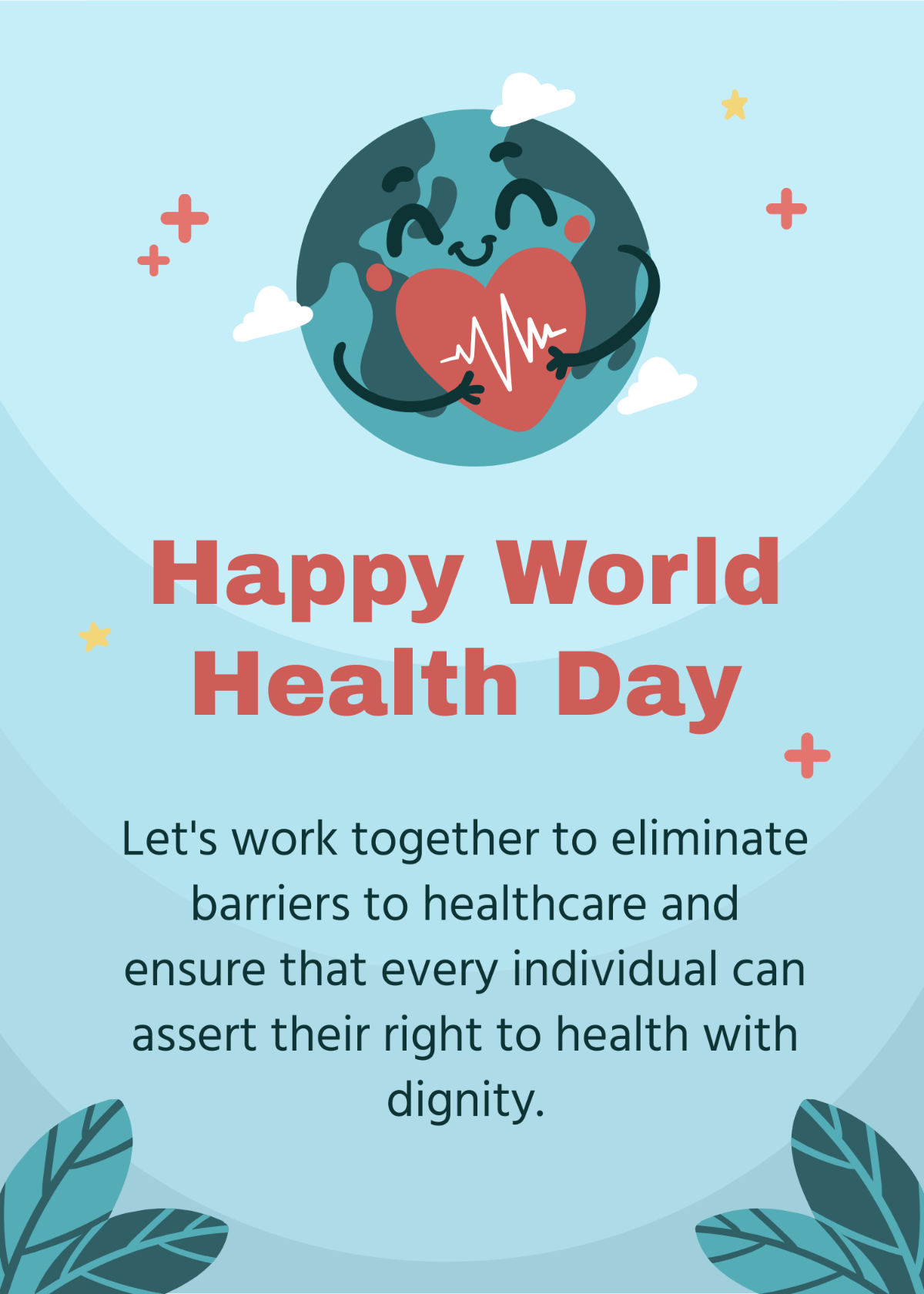 Free World Health Day Greeting Card Template
