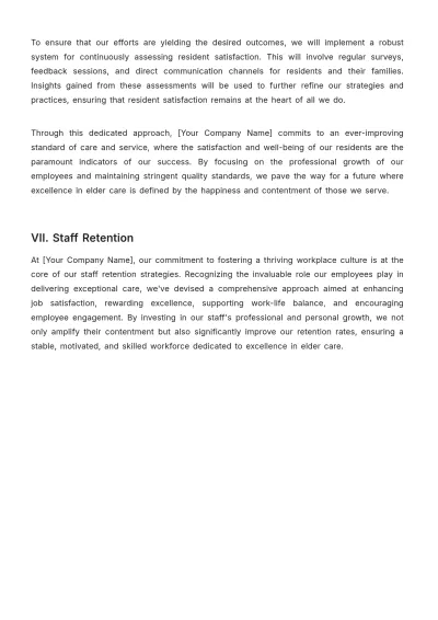 Free Nursing Home Employee Plan Template to Edit Online