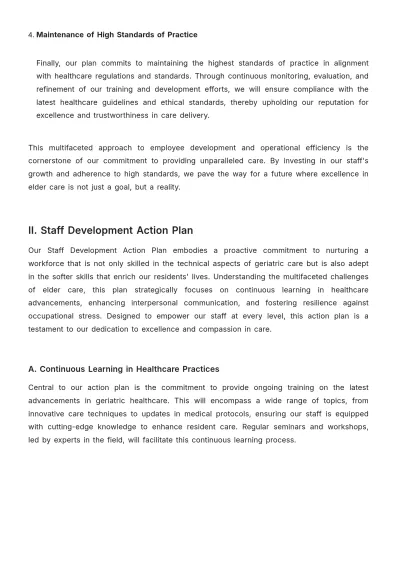 Free Nursing Home Employee Plan Template to Edit Online