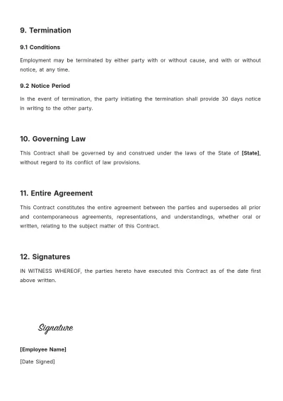 Free Direct Hire Contract Template to Edit Online