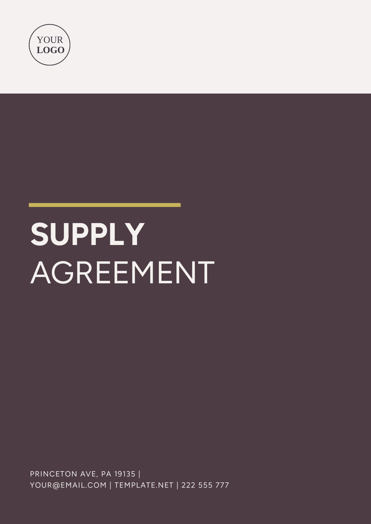 Supply Agreement Template - Edit Online & Download