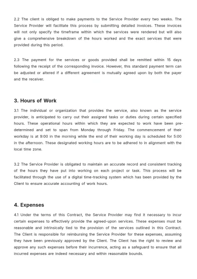 Free Hourly Rate Contract Template to Edit Online
