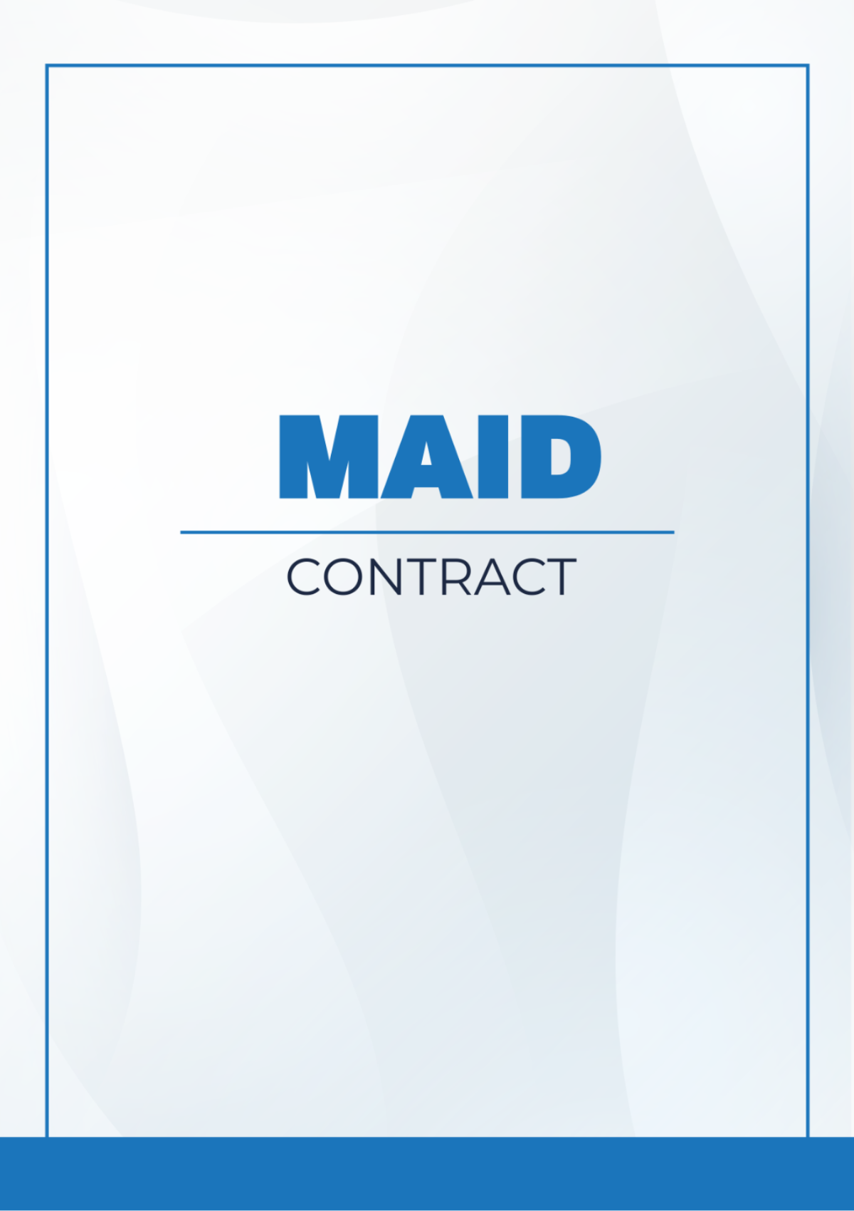 Free Maid Contract Template to Edit Online