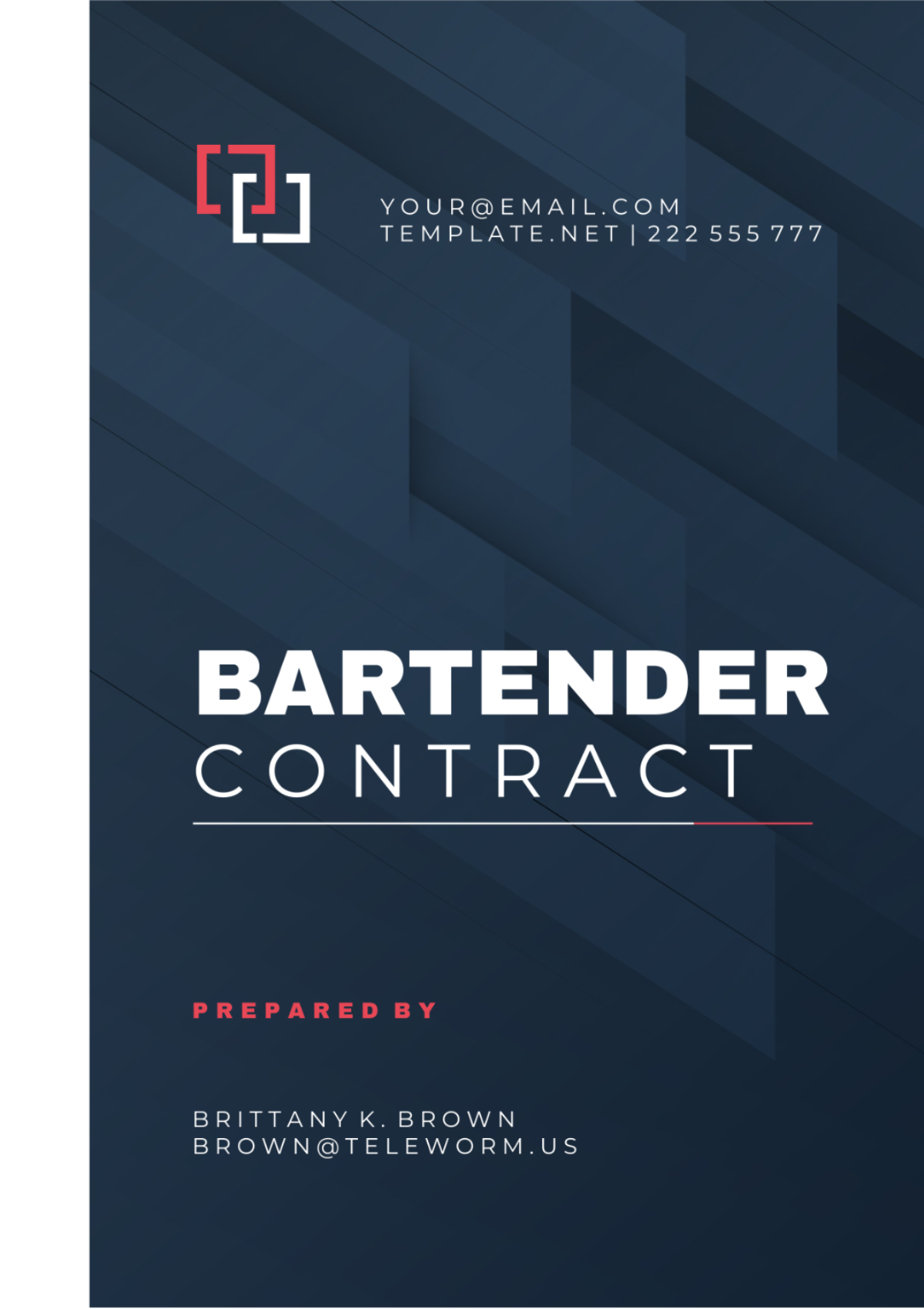 Bartender Contract Template - Edit Online & Download