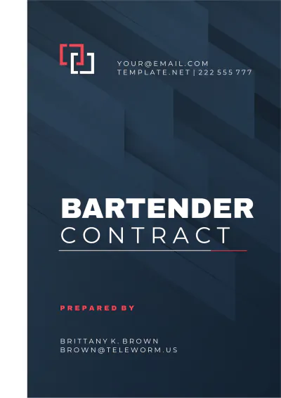 Free Bartender Contract Template to Edit Online