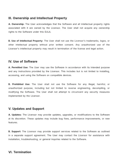 Free End User License Agreement Template to Edit Online