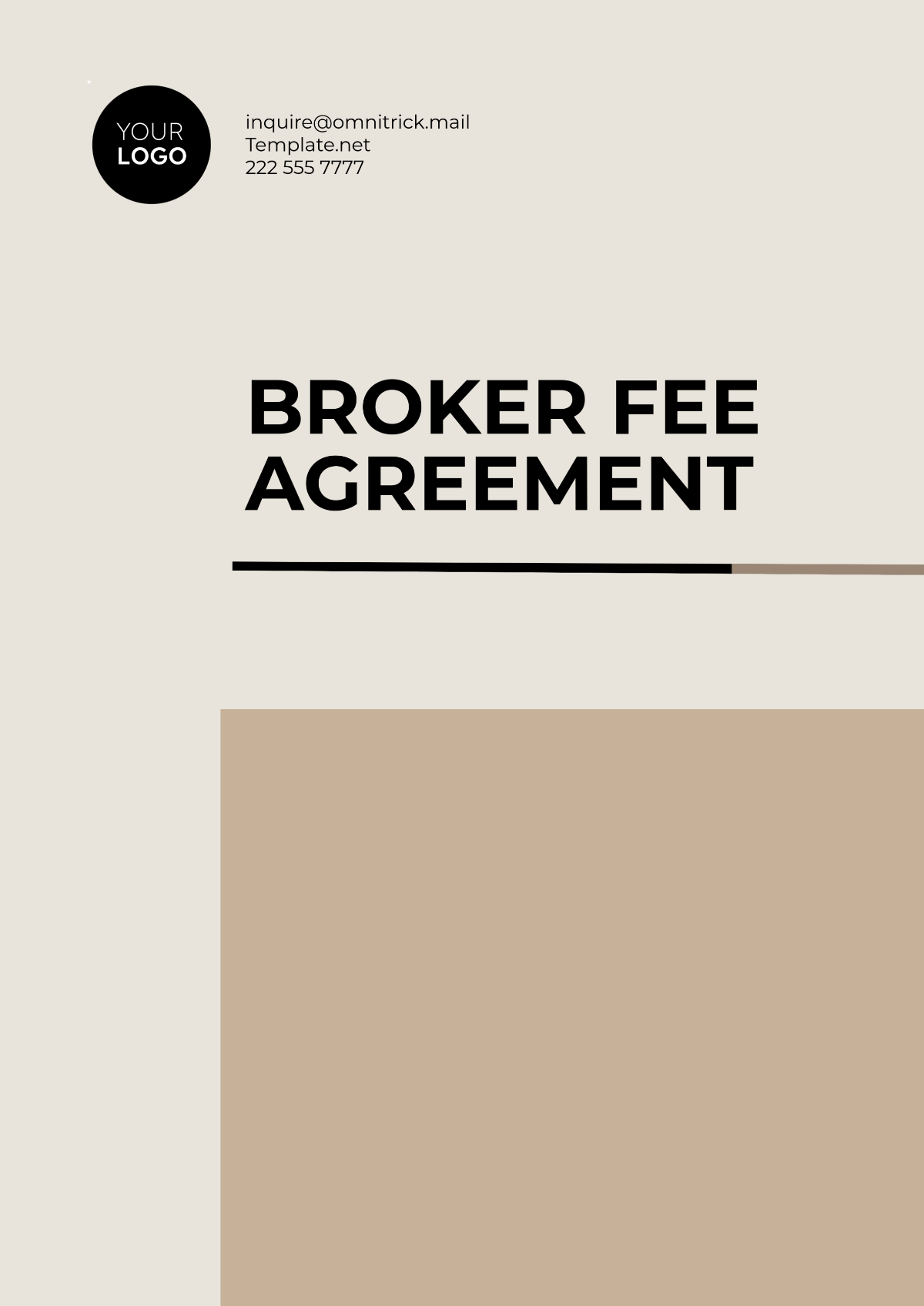 Broker Fee Agreement Template - Edit Online & Download