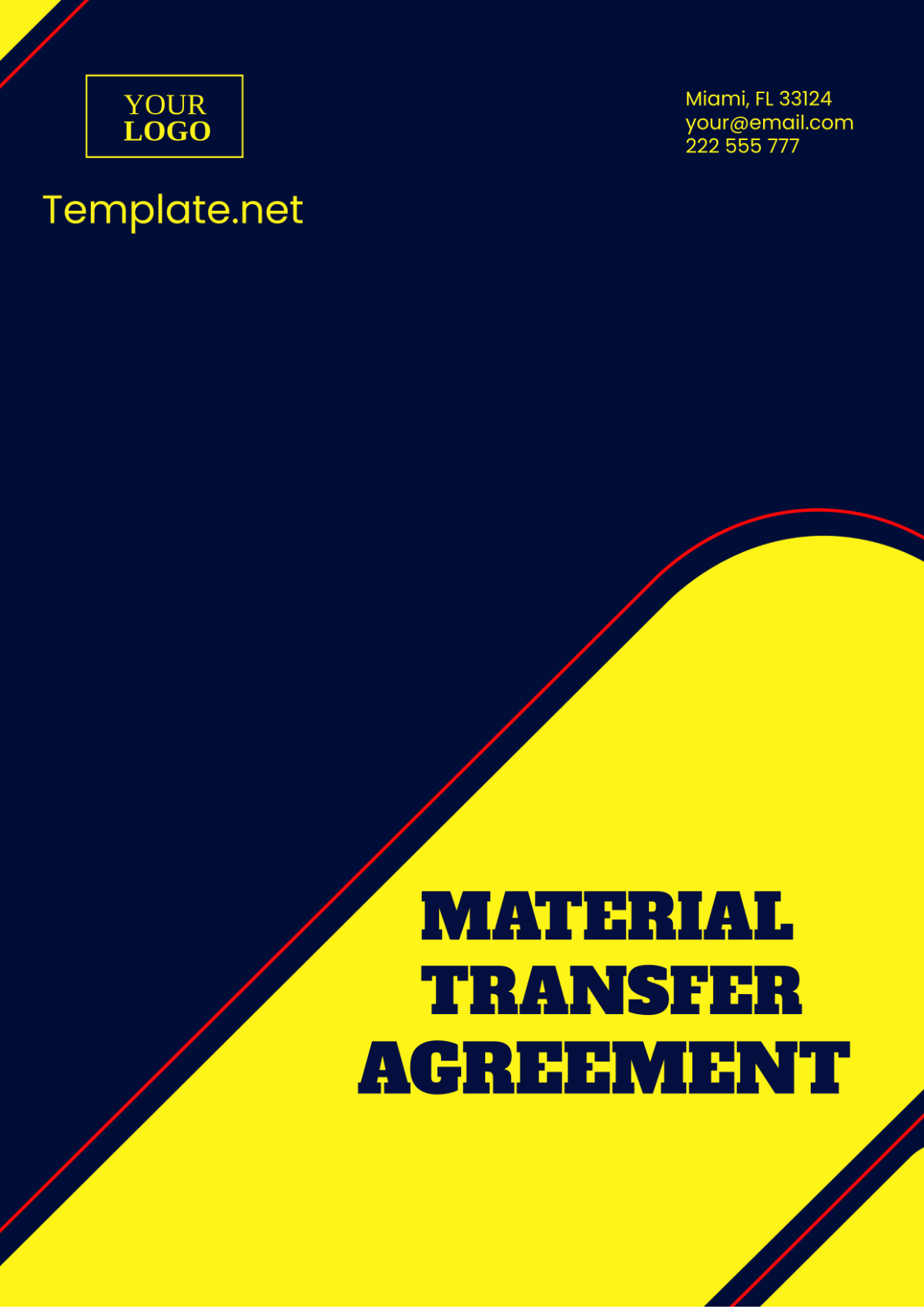 Material Transfer Agreement Template