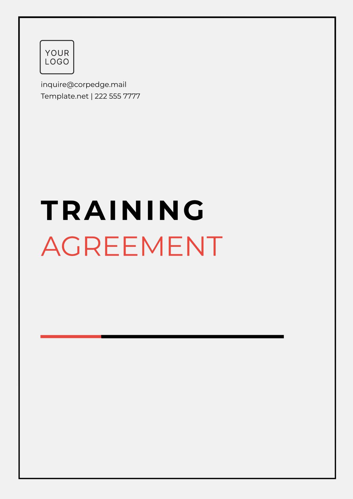 Training Agreement Template - Edit Online & Download