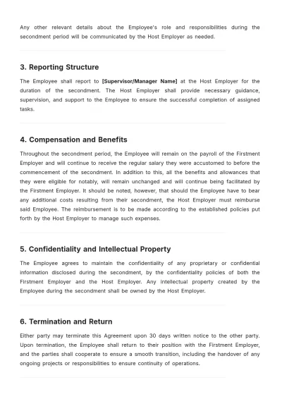 Free Secondment Agreement Template to Edit Online