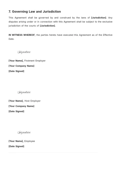 Free Secondment Agreement Template to Edit Online