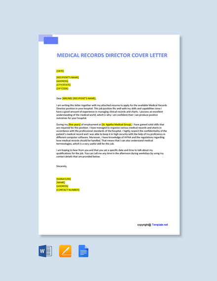 Medical Records Director Cover Letter 