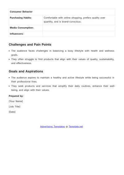 Free Target Audience Profile in Advertising Template to Edit Online
