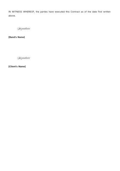 Free Music Band Contract Template to Edit Online