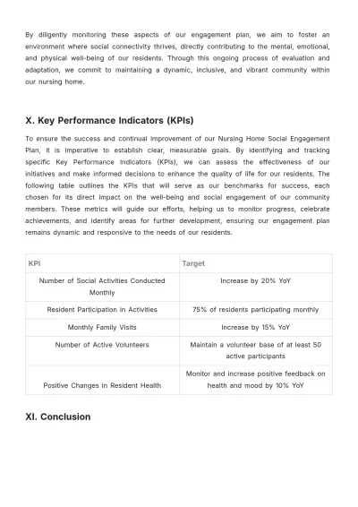 Free Nursing Home Social Engagement Plan Template to Edit Online