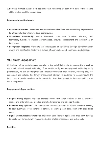 Free Nursing Home Social Engagement Plan Template to Edit Online