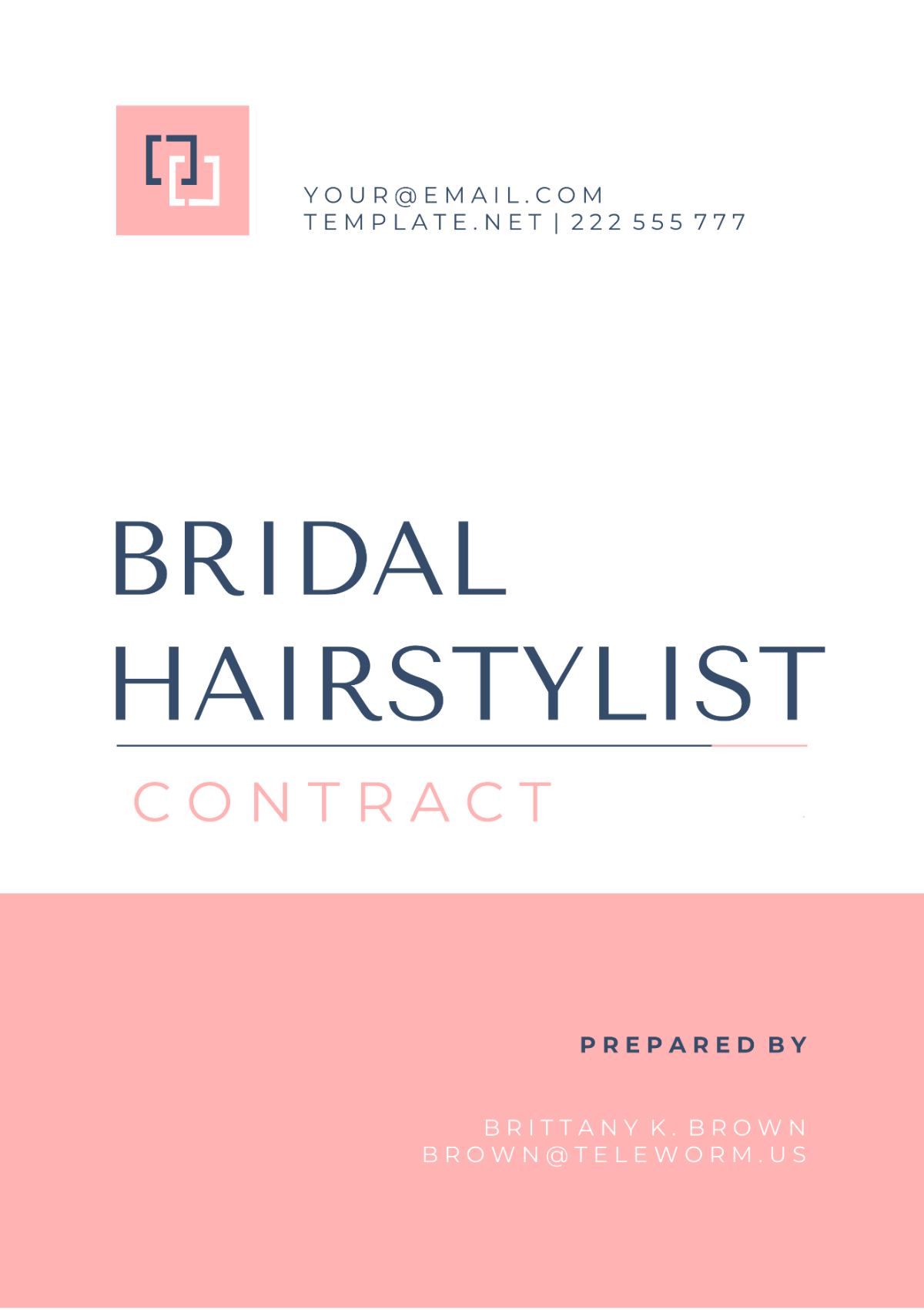 Bridal Hairstylist Contract Template - Edit Online & Download