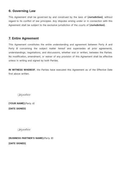 Free Partner Agreement Template to Edit Online
