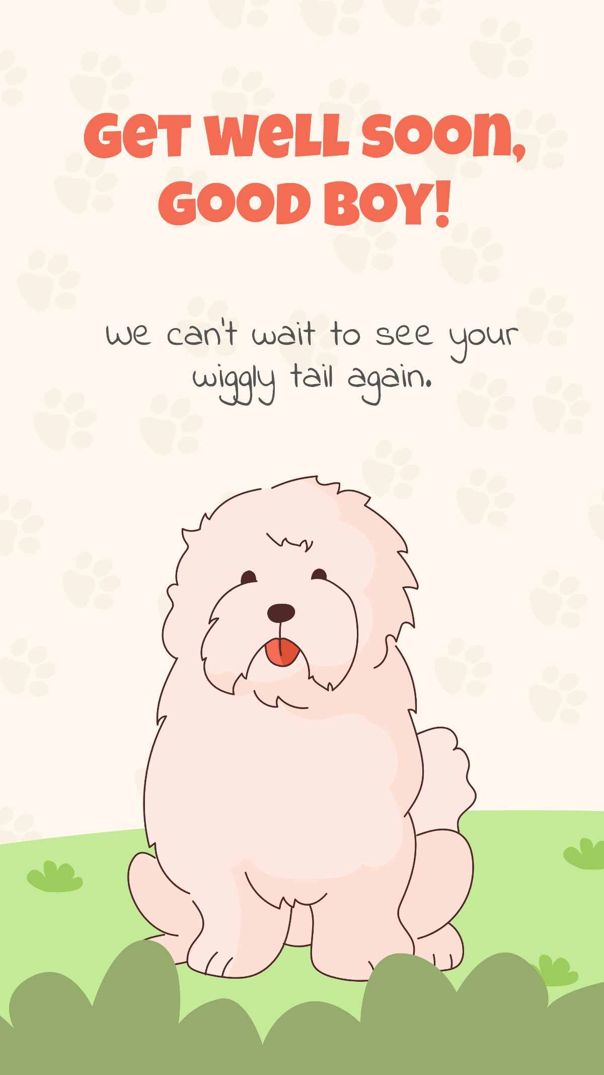 Get Well Soon Message For Dog Template