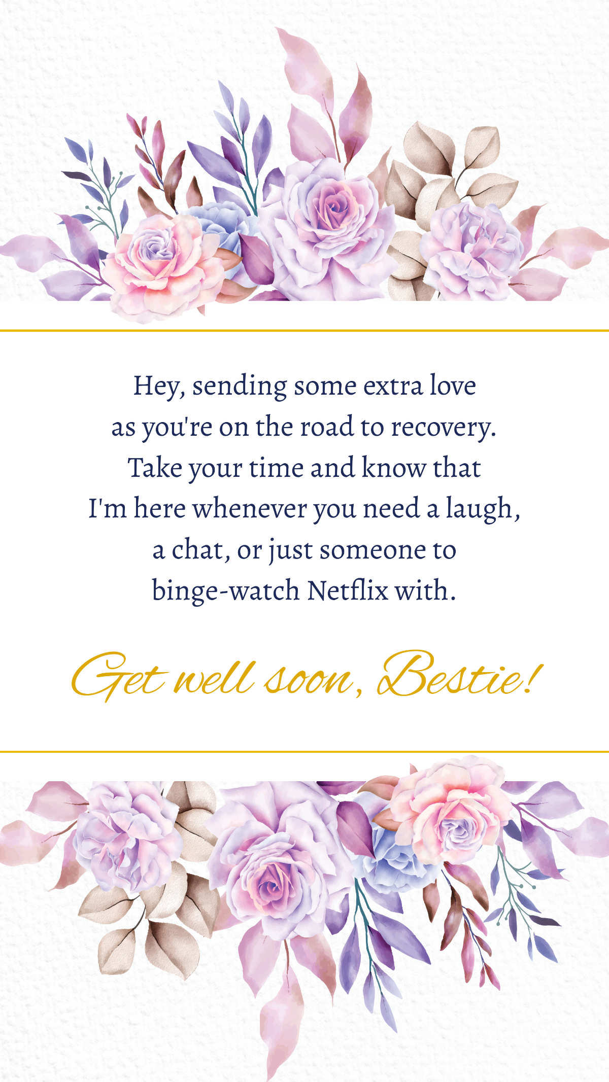 Free Get Well Soon Wishes For Bestie Template