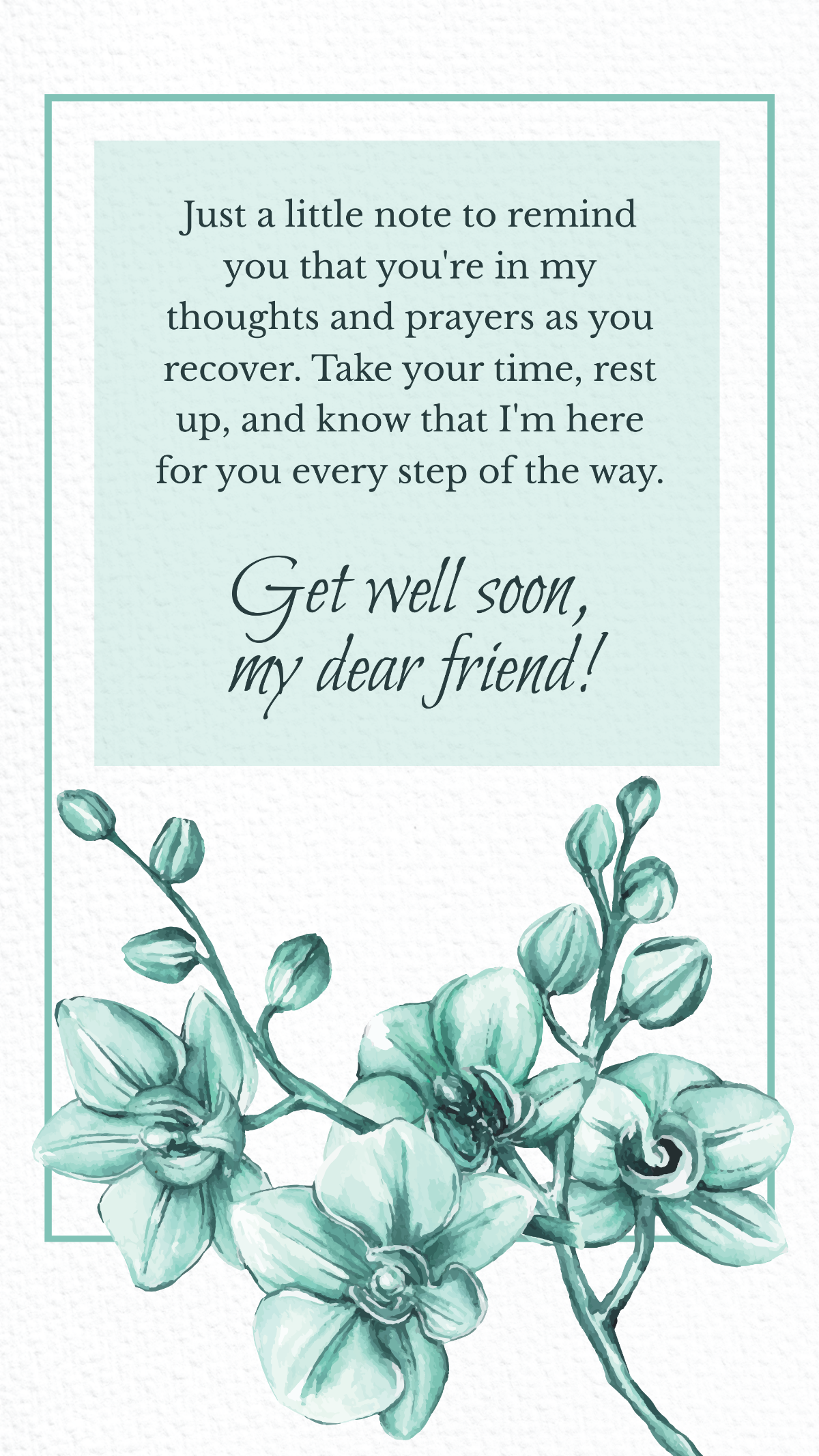 Get Well Soon Greeting Card For Friend