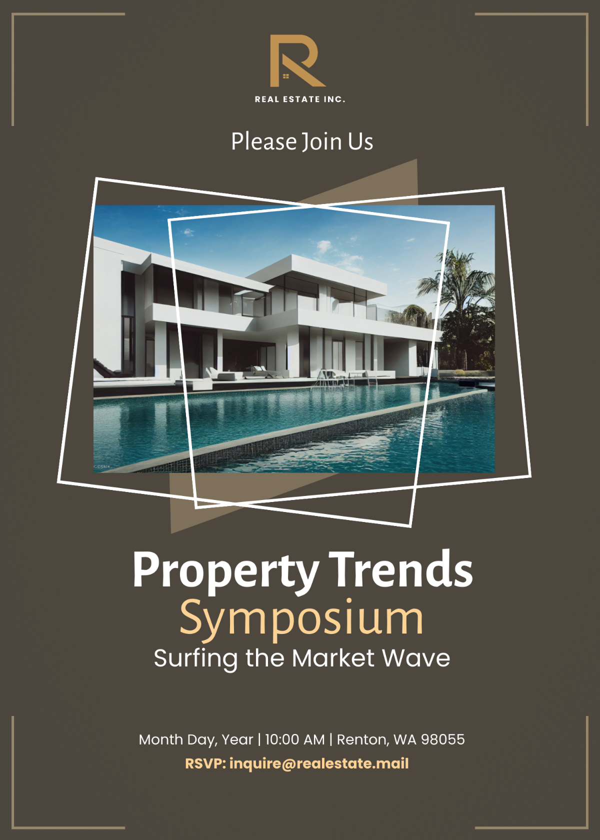 Real Estate Market Trends Conference Invitation Card Template