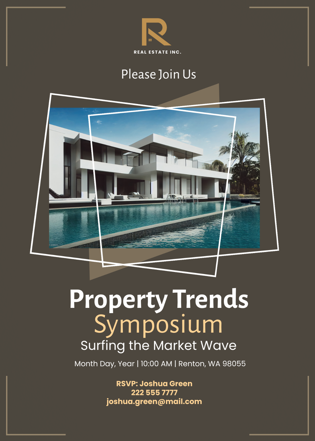 Real Estate Market Trends Conference Invitation Card Template - Edit Online & Download