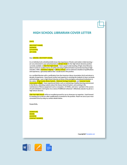 cover letter for school librarian