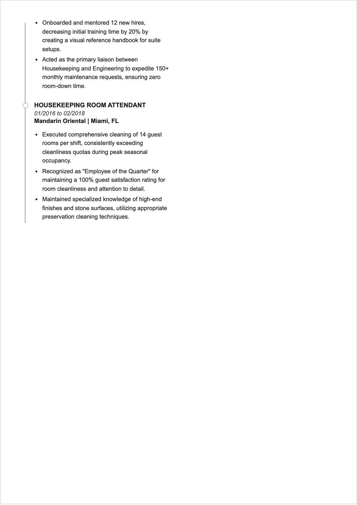 Free Hotel Housekeeping Supervisor ATS Resume Template