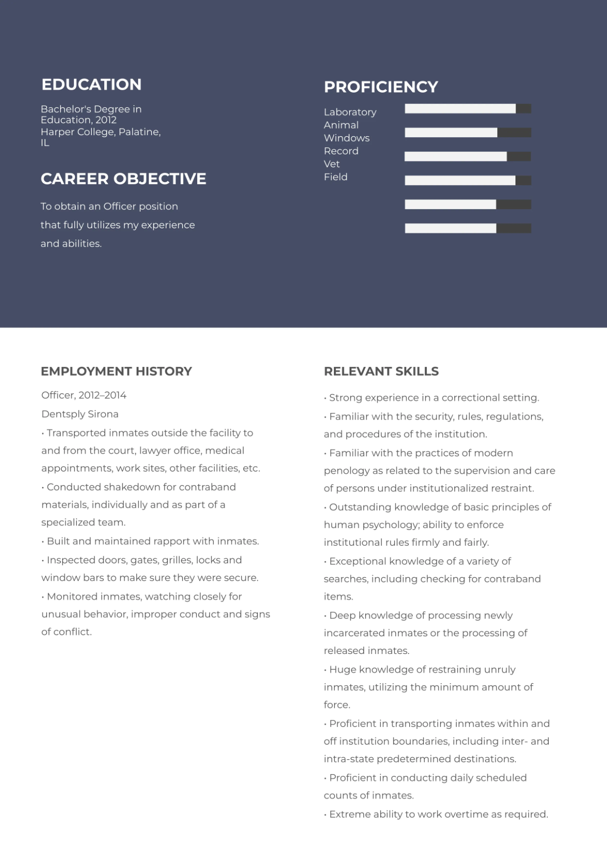 Free Officer Resume Template to Edit Online