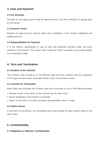Free Lawyer Contract Template to Edit Online