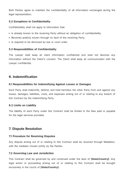 Free Lawyer Contract Template to Edit Online
