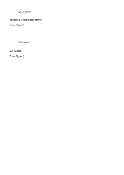 Free Wedding Dj Contract Template to Edit Online