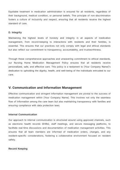 Free Nursing Home Medication Management Policy Template to Edit Online