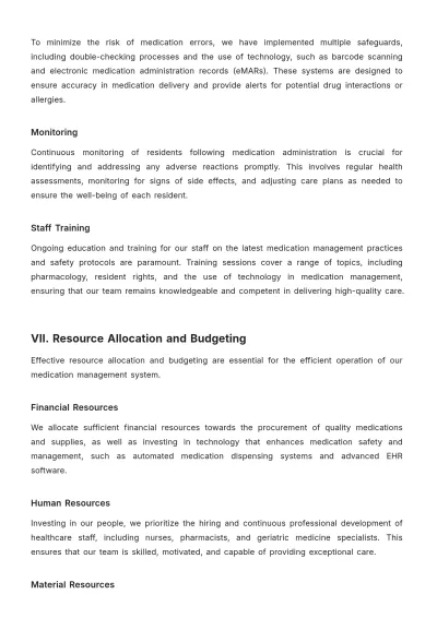 Free Nursing Home Medication Management Policy Template to Edit Online
