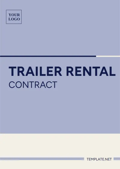 Free Trailer Rental Contract Template to Edit Online