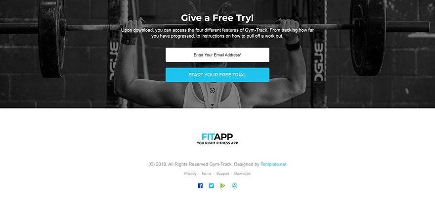 Fitness App Landing Page Template