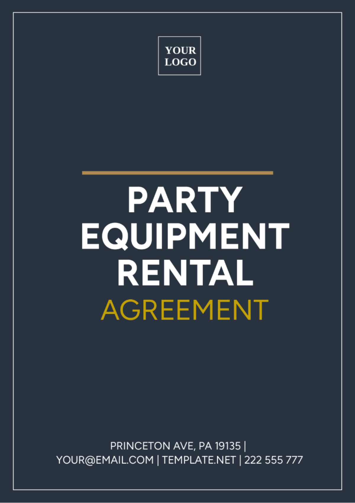 Party Equipment Rental Agreement Template - Edit Online & Download