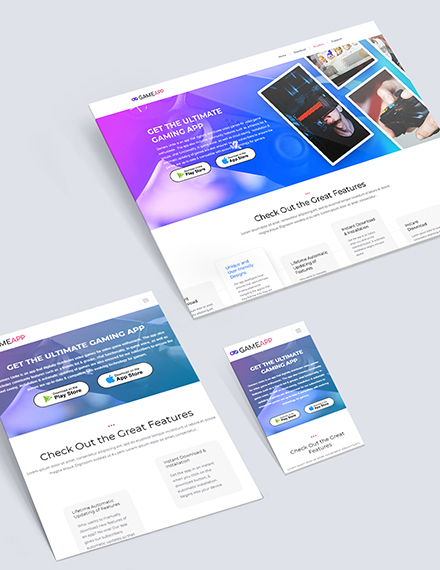 Game App Landing Page Template