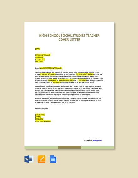 high school teacher cover letter