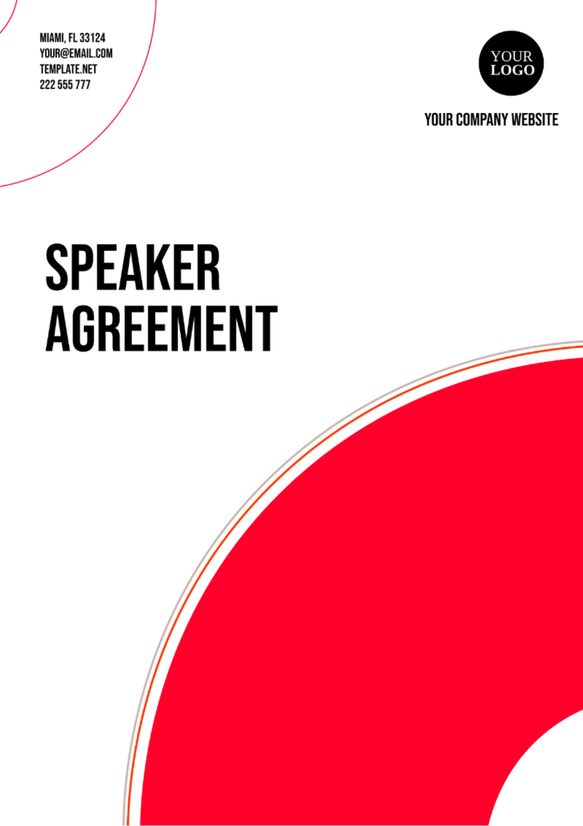 Speaker Agreement Template