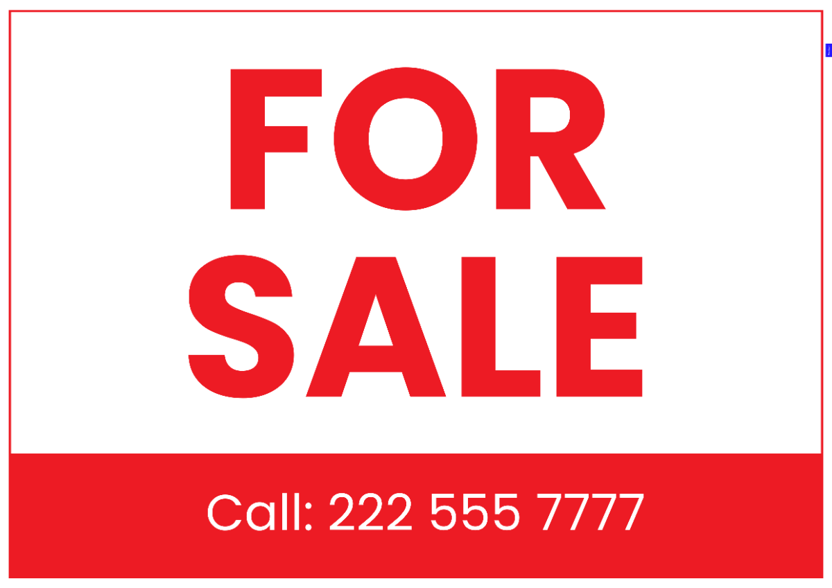 For Sale Yard Sign Template