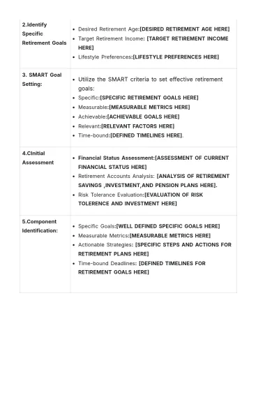 Free SMART Goals Retirement Planner Template to Edit Online