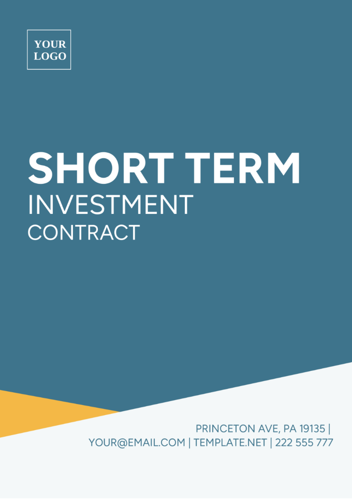 Short Term Investment Contract Template - Edit Online & Download