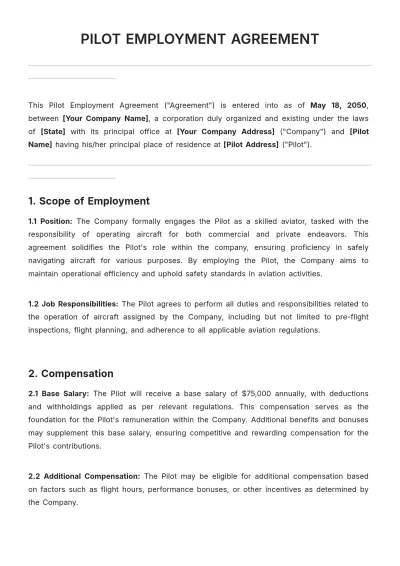 Free Pilot Agreement Template to Edit Online