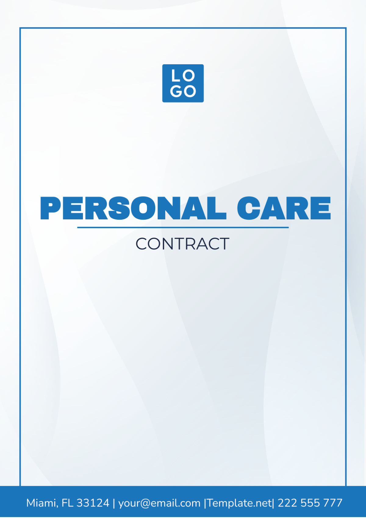 Personal Care Contract Template | Template.net