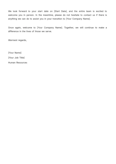 Free Nursing Home HR Letter Template to Edit Online