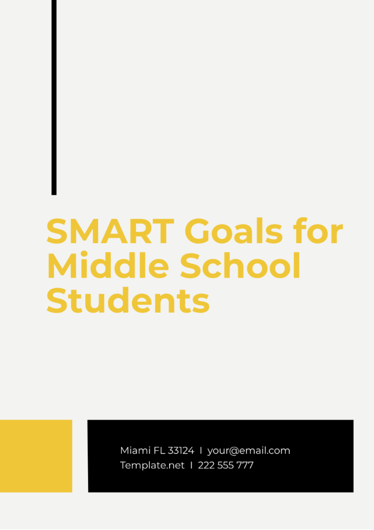 SMART Goals for Middle School Students Template