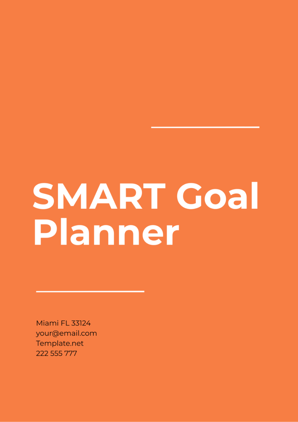SMART Goal Planner Template