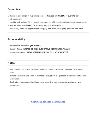 Free SMART Goal Planner Format Template to Edit Online